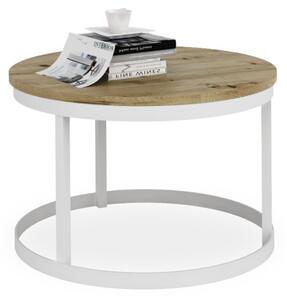 Konferenčný stolík RINEN, 55x36x55, biela/dub artisan