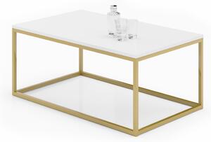 Konferenčný stolík NARISA, 100x43x60, zlatá/biela