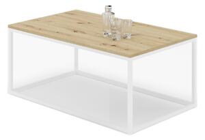 Konferenčný stolík NARISA, 100x43x60, biela/dub artisan