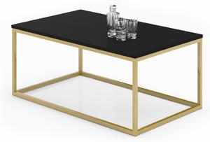 Konferenčný stolík NARISA, 100x43x60, zlatá/čierna