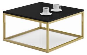 Konferenčný stolík BELTEN, 65x33x65, zlatá/čierna