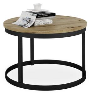 Konferenčný stolík RINEN, 55x36x55, čierna/dub artisan