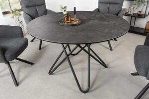 Invicta Interior - Extravagantný jedálenský stôl ELLIPSE 120 cm, antracitová keramika