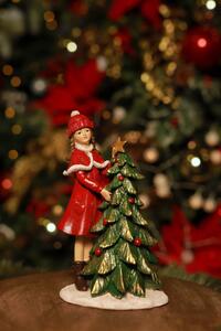 Klasik dievčatko pri vianočnom stromčeku LED 20cm