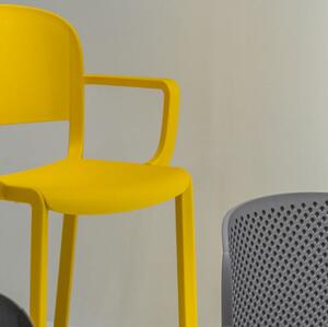 PEDRALI - Stolička s podrúčkami DOME 265 DS - žltá