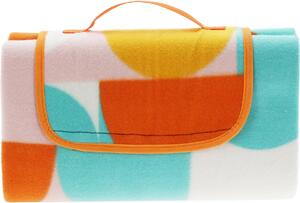 Pikniková deka Retro kocka 130 x 150 cm, oranžová
