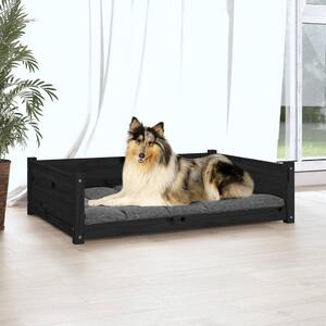 Psia posteľ čierna 95,5x65,5x28 cm borovicový masív