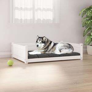Psia posteľ biela 105,5x75,5x28 cm borovicový masív