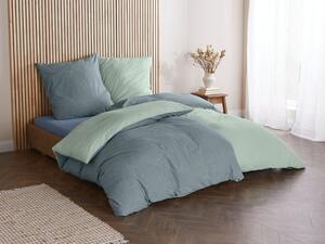 LIVARNO home Zimná obojstranná posteľná bielizeň Chambray, 140 x 200 cm, 70 x 90 cm (zelená) (100356201)