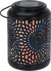 Solárna LED lampa Mandala čierna, 18 cm, teplábiela