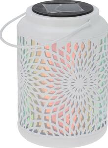 Solárna LED lampa Mandala biela, 18 cm, teplá biela