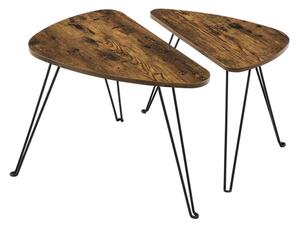 Konferenčný stolík Pansy-set 2 kusov hnedá, čierna,60x47,5x38 cm
