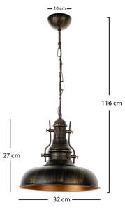 Brilagi - Luster na reťazi PYRONIC 1xE27/40W/230V, priemer 32 cm, bronzová s patinou
