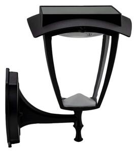 LED solárne nástenné svietidlo LED/2W/3,7V 3000/6000K IP65 2200 mAh čierna