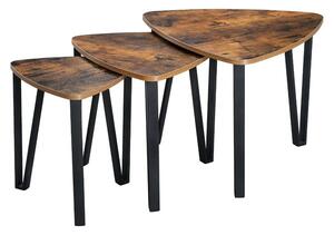 Konferenčný stolík Pansy-set 3 kusov hnedá, sivá,58,6x45x58,6 cm