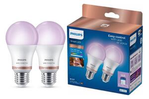 Sada 2x stmievateľných LED RGB žiaroviek Philips SMART A60 E27/12,5W/230V 2200-6500K