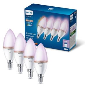 SADA 4x stmievateľných RGB LED žiaroviek Philips SMART C37 E14/5W/230V 2200-6500K