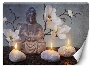 Fototapeta Budha so sviečkami Materiál: Vliesová, Rozmery: 200 x 140 cm