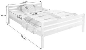 Biela posteľ z masívu Nadine 140x200cm