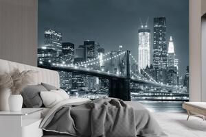 Fototapeta New York Brooklyn Bridge čierna a biela Materiál: Vliesová, Rozmery: 200 x 140 cm