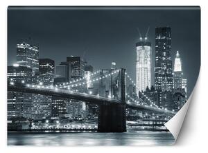 Fototapeta New York Brooklyn Bridge čierna a biela Materiál: Vliesová, Rozmery: 200 x 140 cm