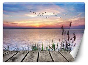 Fototapeta Západ slnka na jazere Materiál: Vliesová, Rozmery: 200 x 140 cm