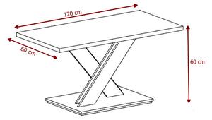 Konferenčný stolík BRONX MINI, 120x60x60 cm, biely lesk