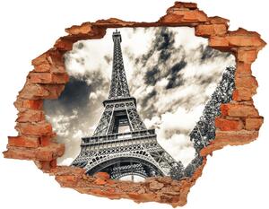 Diera 3D v stene na stenu Eiffelova veža v paríži
