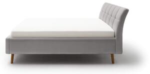 MUZZA Čalúnená posteľ s prešívaným čelom lemina s úložným priestorom 160 x 200 cm svetlo sivá