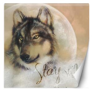 Fototapeta hnedý vlk na pozadí mesiaca Materiál: Vliesová, Rozmery: 100 x 100 cm
