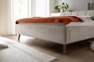 MUZZA Čalúnená posteľ s prešívaným čelom lemina s úložným priestorom 160 x 200 cm béžová