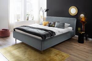 MUZZA Čalúnená posteľ lemina s úložným priestorom 160 x 200 cm modrá