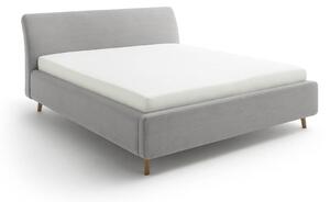 MUZZA Čalúnená posteľ lemina s úložným priestorom 160 x 200 cm svetlo sivá