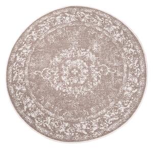 Dekorstudio Obojstranný okrúhly koberec na terasu DuoRug 5577 - béžový Priemer koberca: 120cm