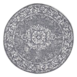 Dekorstudio Obojstranný okrúhly koberec na terasu DuoRug 5577 - sivý Priemer koberca: 120cm