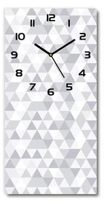 Nástenné sklenené hodiny Šedé trojuholníky