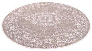 Dekorstudio Obojstranný okrúhly koberec na terasu DuoRug 5577 - béžový Priemer koberca: 160cm