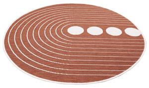 Dekorstudio Obojstranný okrúhly koberec na terasu DuoRug 5739 - tehlový Priemer koberca: 120cm
