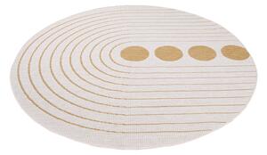 Dekorstudio Obojstranný okrúhly koberec na terasu DuoRug 5739 - žltý Priemer koberca: 160cm