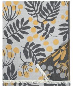 Merino deka Pihapuu 135x180, sivo-žlto-čierna