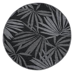 Dekorstudio Obojstranný okrúhly koberec na terasu DuoRug 5771 - Antracitový Priemer koberca: 120cm