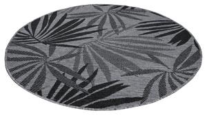 Dekorstudio Obojstranný okrúhly koberec na terasu DuoRug 5771 - Antracitový Priemer koberca: 160cm