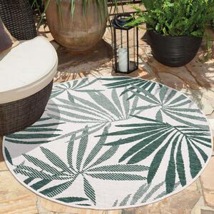 Dekorstudio Obojstranný okrúhly koberec na terasu DuoRug 5771 - zelený Priemer koberca: 160cm