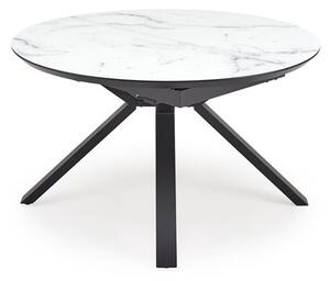 Halmar Rozkladací stôl VERTIGO 130-180 cm, doska - biely mramor, nohy - čierne