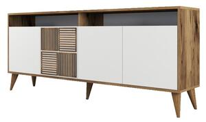 TV stolík MILAN, 180 x 78,6 x 35 cm, orech, biela