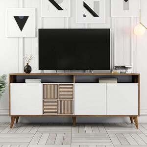TV stolík MILAN, 180 x 78,6 x 35 cm, orech, biela