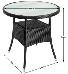 Ratanový stolík DE695 čierna