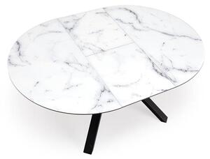 Halmar Rozkladací stôl VERTIGO 130-180 cm, doska - biely mramor, nohy - čierne