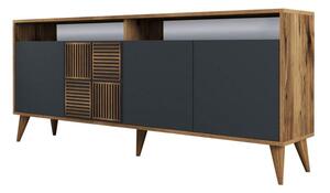 TV stolík MILAN, 180 x 78,6 x 35 cm, orech, antracit