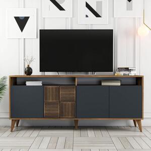 TV stolík MILAN, 180 x 78,6 x 35 cm, orech, antracit